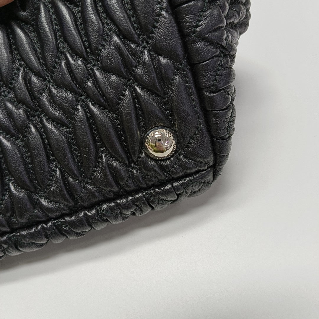 Lambskin Top Handle Bag Black