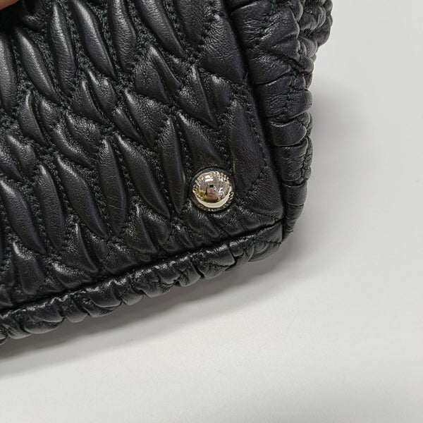 Lambskin Top Handle Bag Black