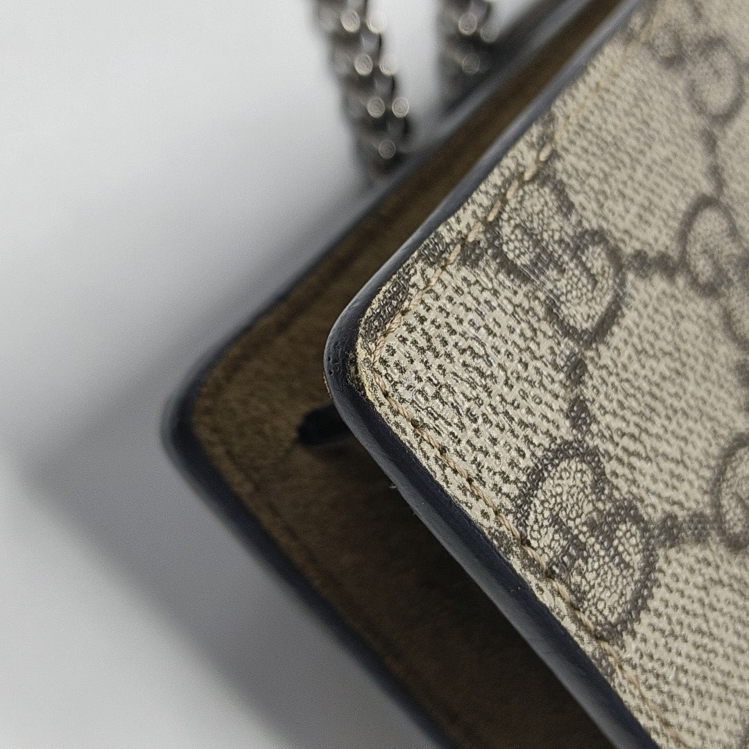 Dionysus Super Mini Monogram Coated Canvas Beige
