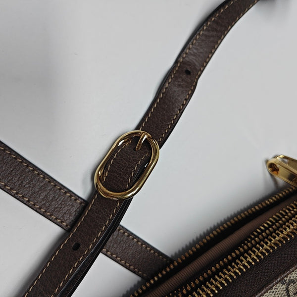 Ophidia Mini Monogram Coated Canvas Beige