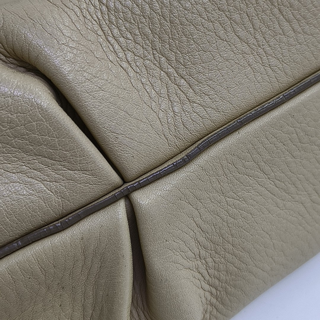 Calfskin Top Handle Bag Beige