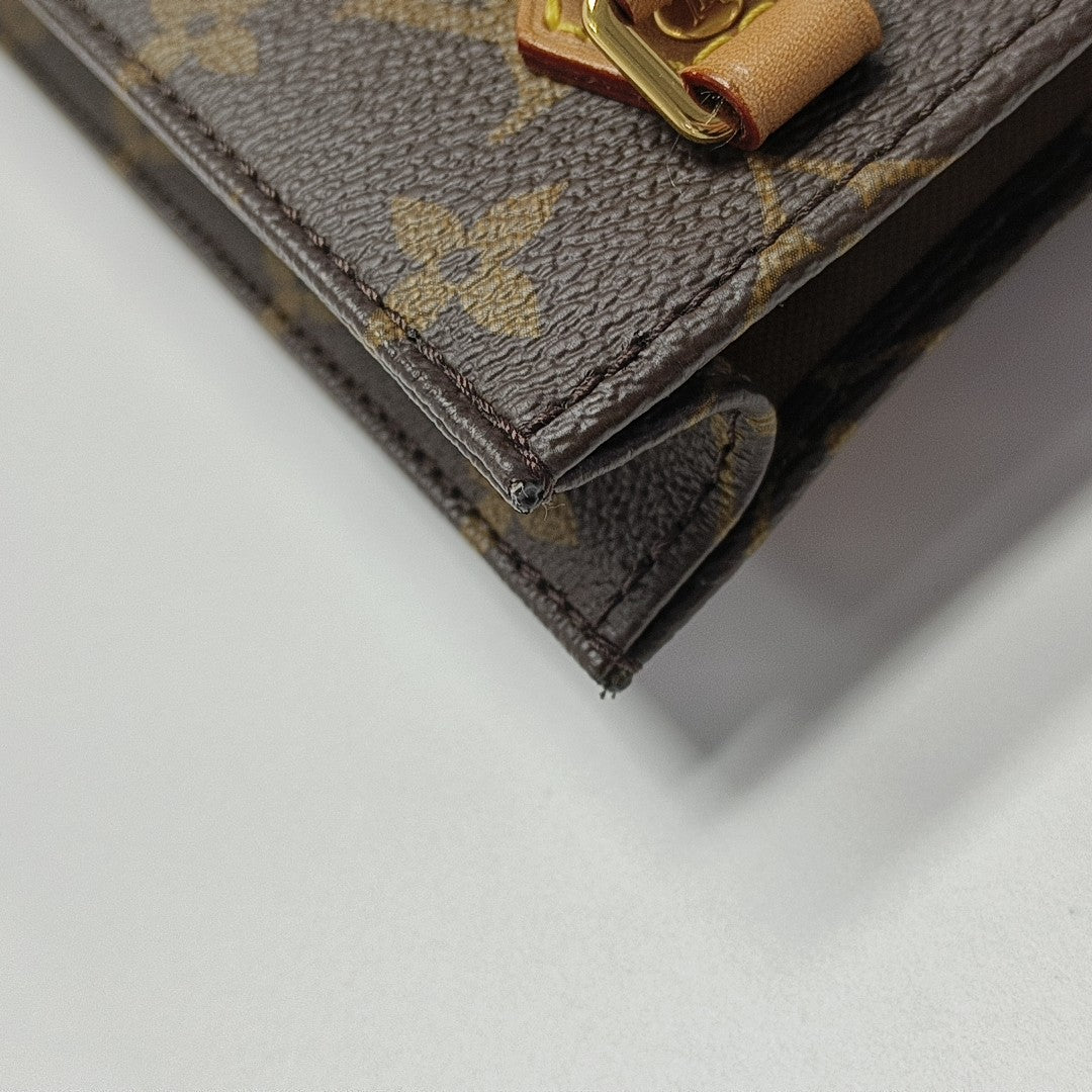 SAC PLAT Mini Monogram Coated Canvas Brown