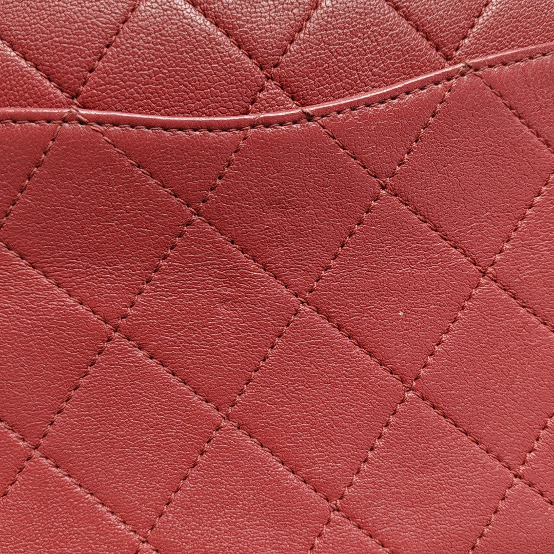 CHAIN INFINITY TOP HANDLE Medium Quilted Lambskin Red