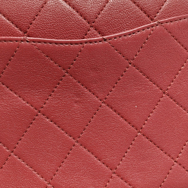 CHAIN INFINITY TOP HANDLE Medium Quilted Lambskin Red