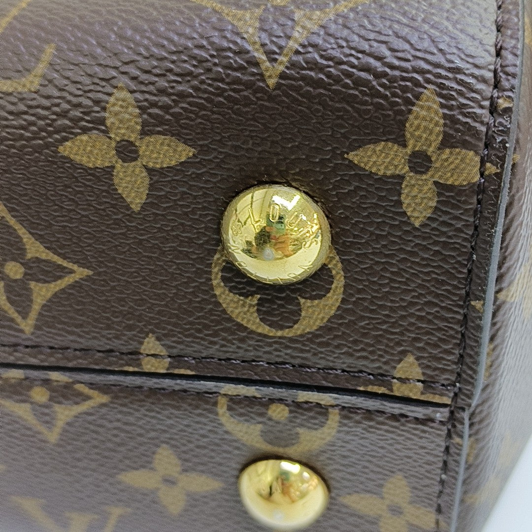 CLUNY MM Monogram Coated Canvas Brown
