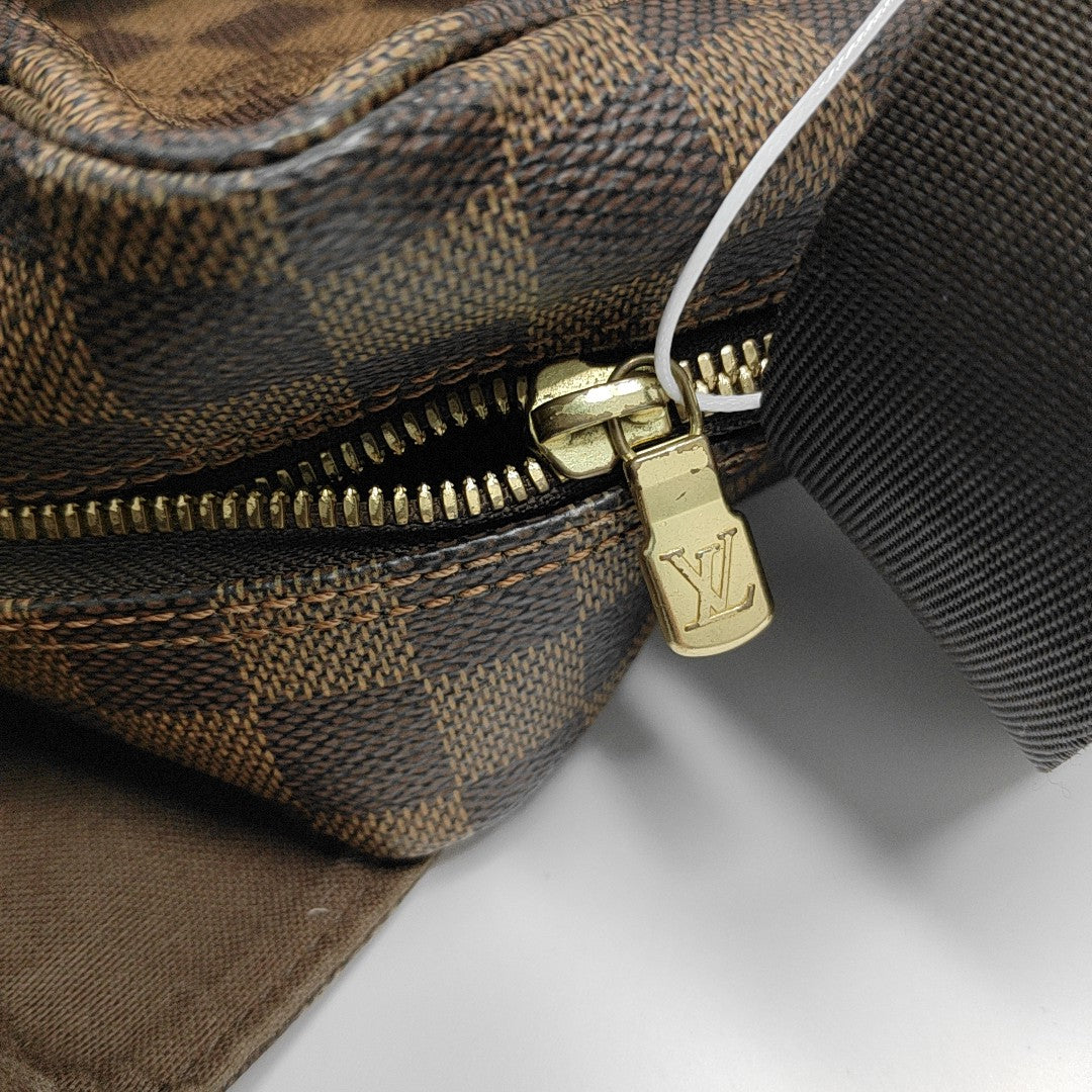 NAVIGLIO Damier Ebene Coated Canvas Brown