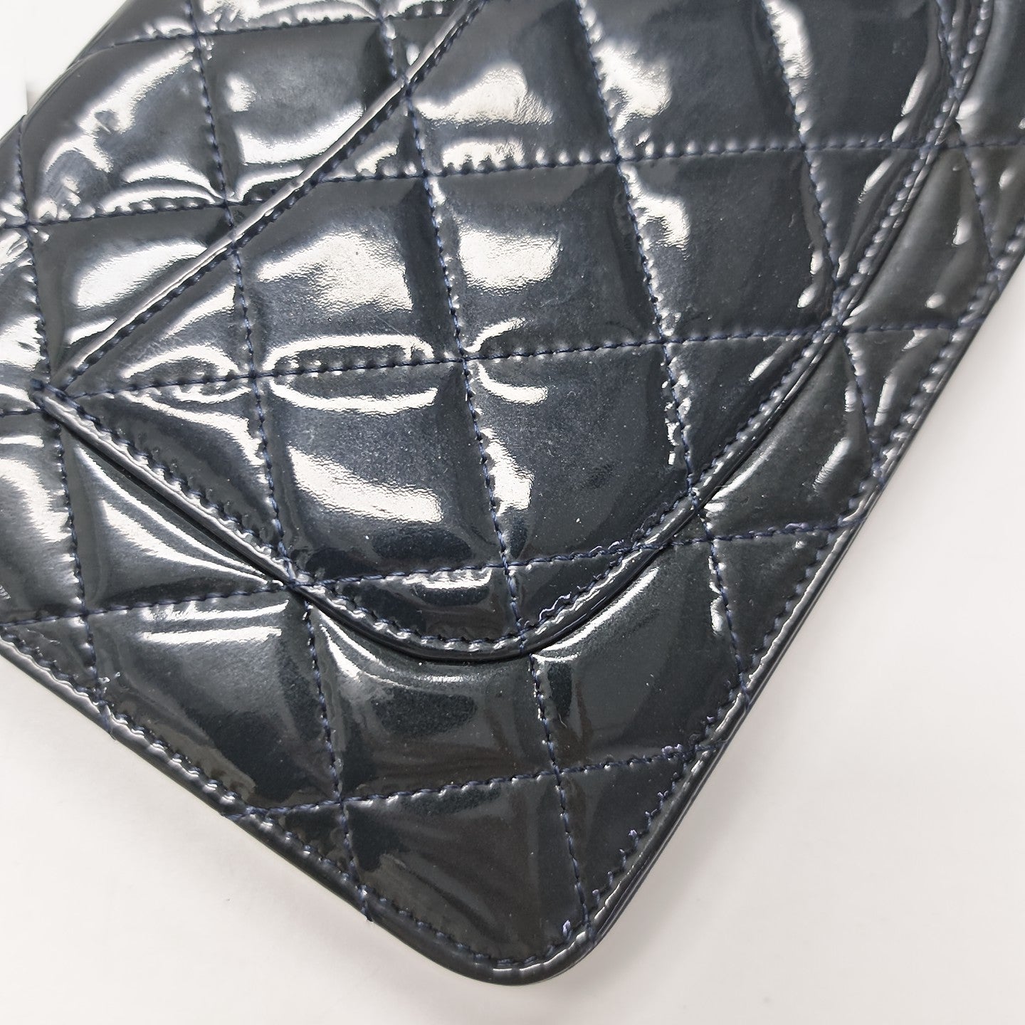 WOC Quilted Patent Leather Blue