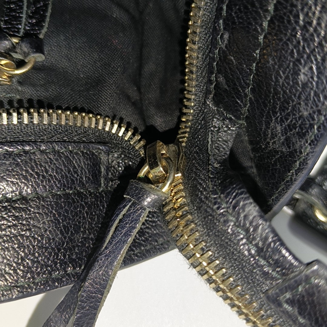 Classic Metallic Edge City Mini Lambskin Black