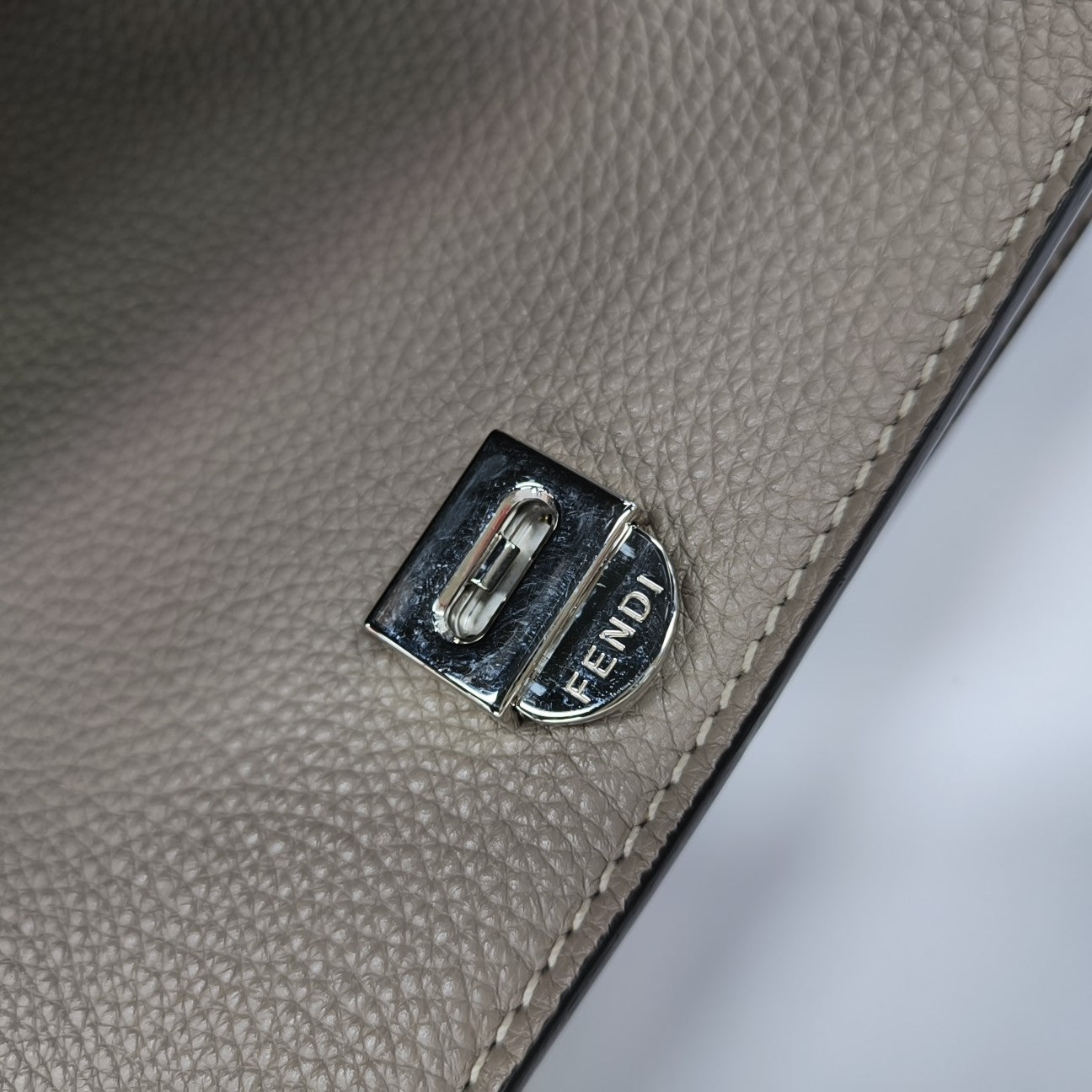 Calfskin Shoulder Bag Gray
