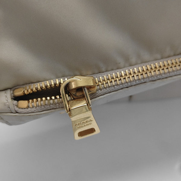 Nylon Shoulder Bag Beige