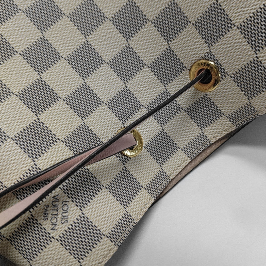 NÉONOÉ MM Damier Azur Coated Canvas White