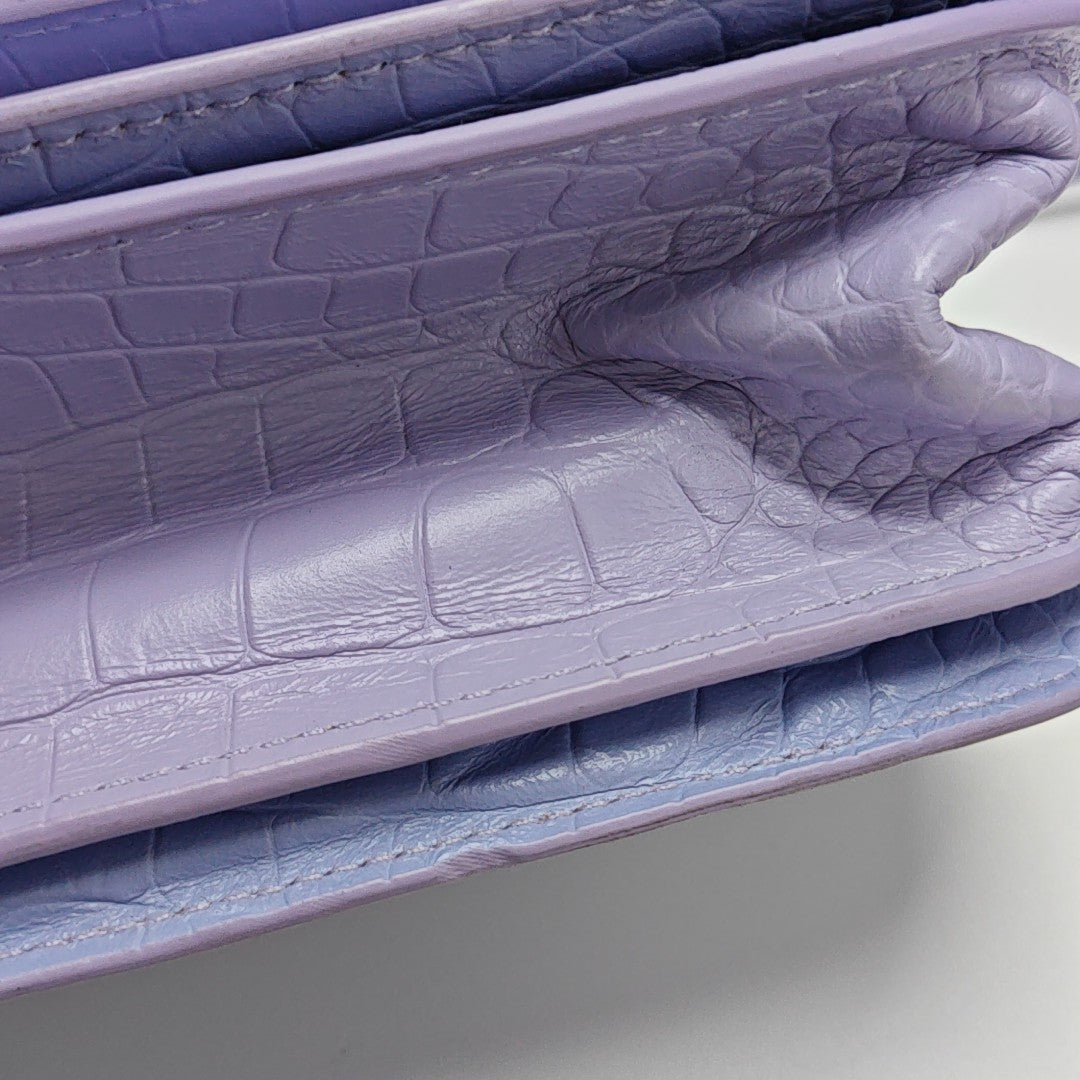Calfskin Shoulder Bag Purple