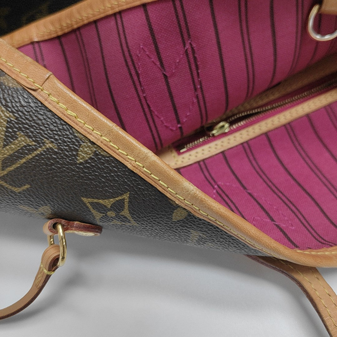 NEVERFULL MM Monogram Coated Canvas Brown