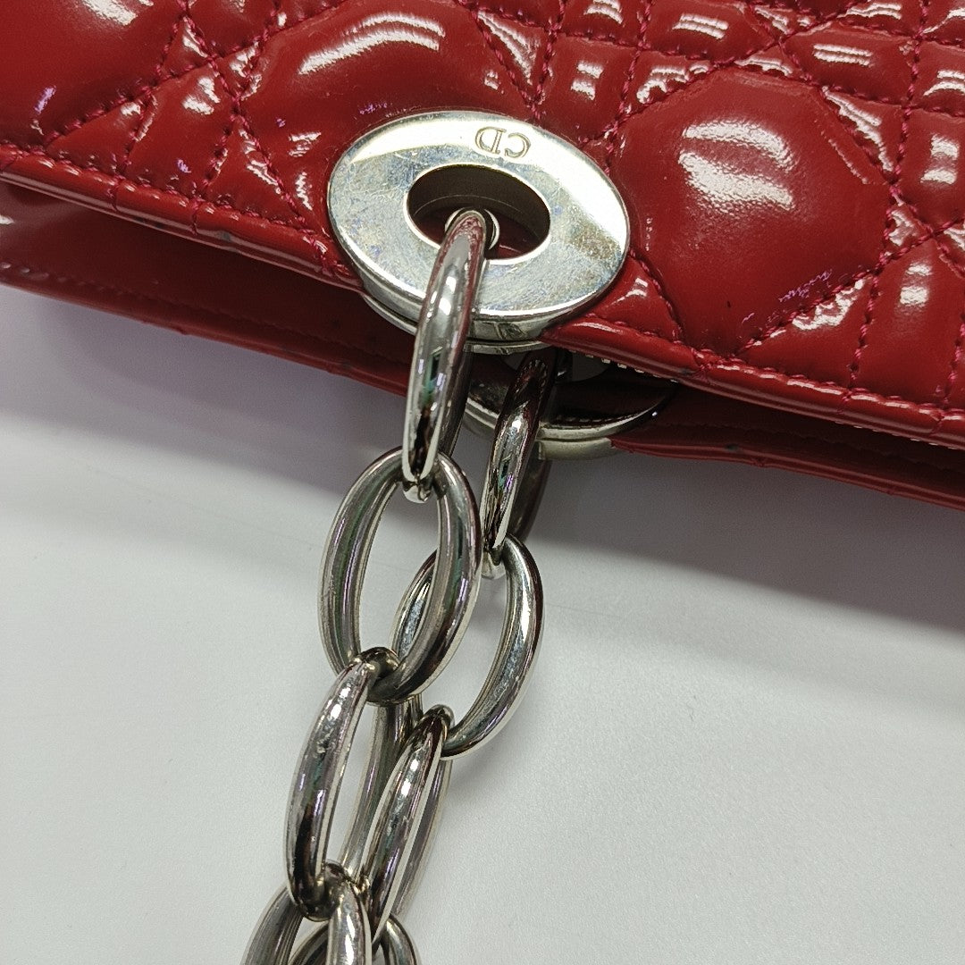 Dior Soft Large Cannage Patent Leather Red