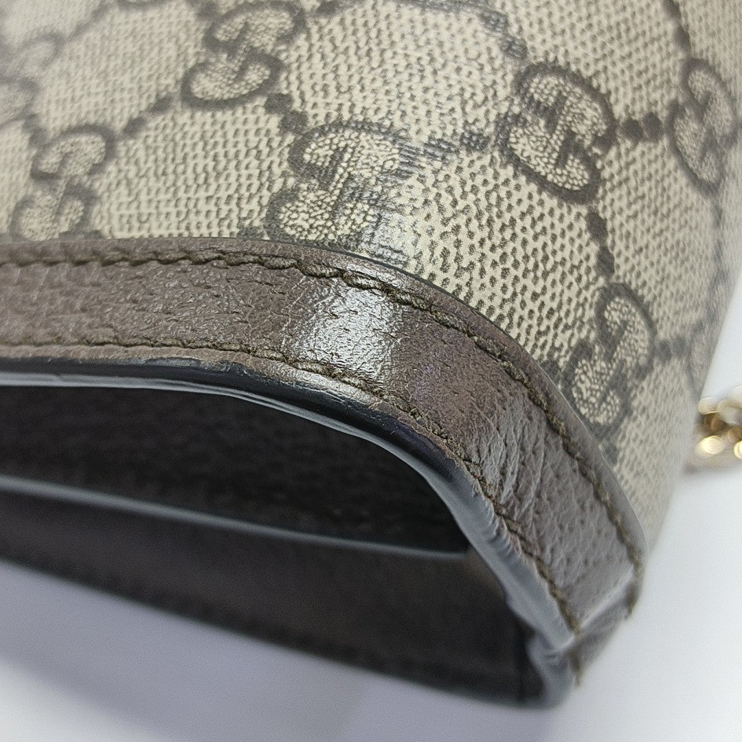 Ophidia Small Monogram Coated Canvas Beige