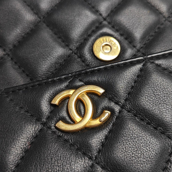TRENDY CC Quilted Grained Calfskin Black