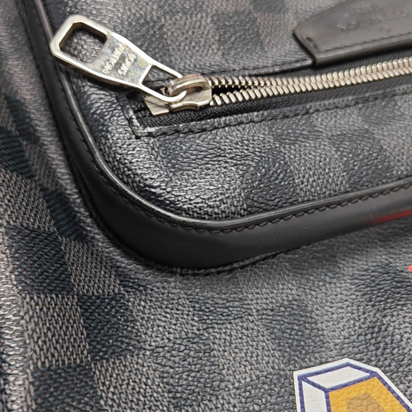 JOSH Damier Graphite Coated Canvas Gray