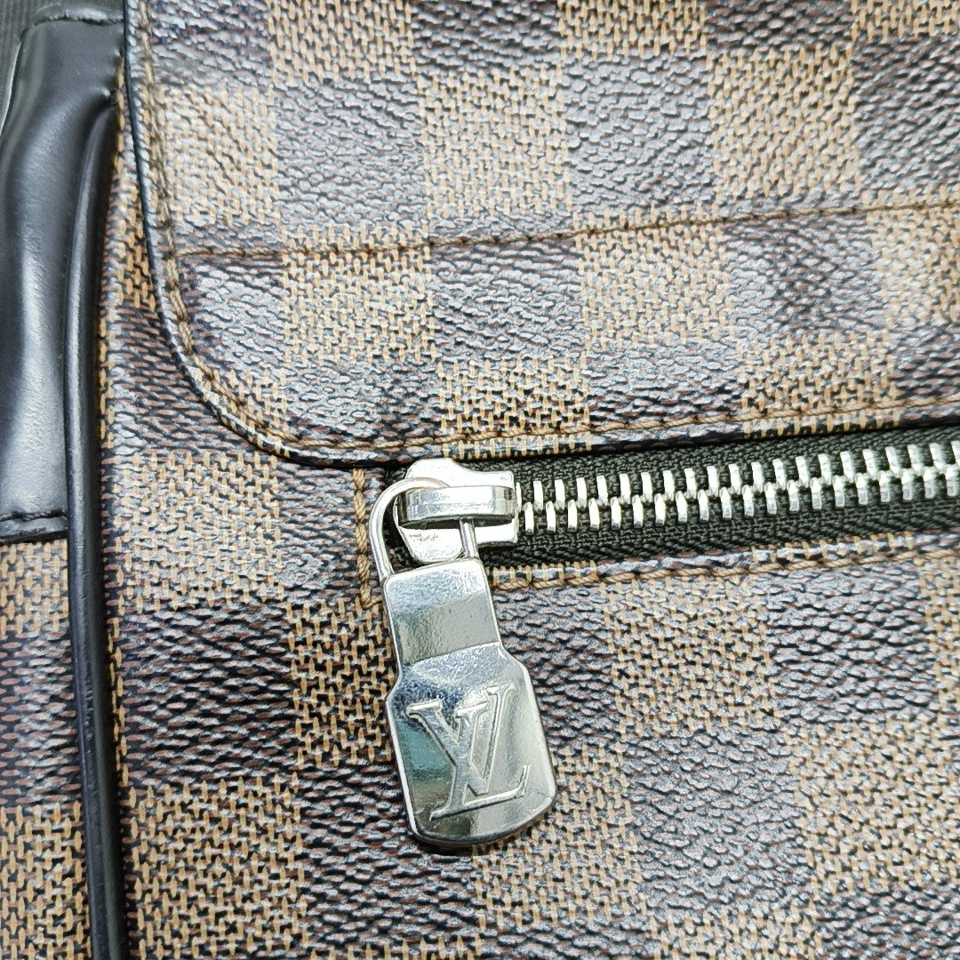 DISTRICT MM Damier Ebene Coated Canvas Brown