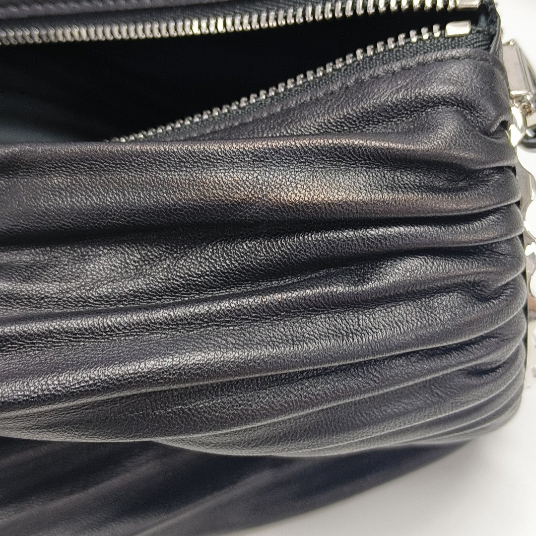 Lambskin Top Handle Bag Black