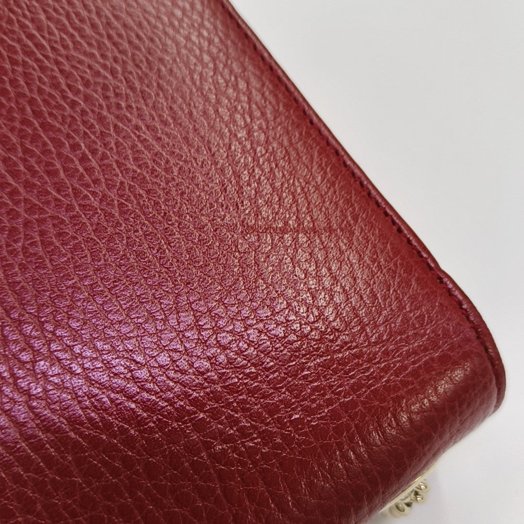 Interlocking G Small Calfskin Red