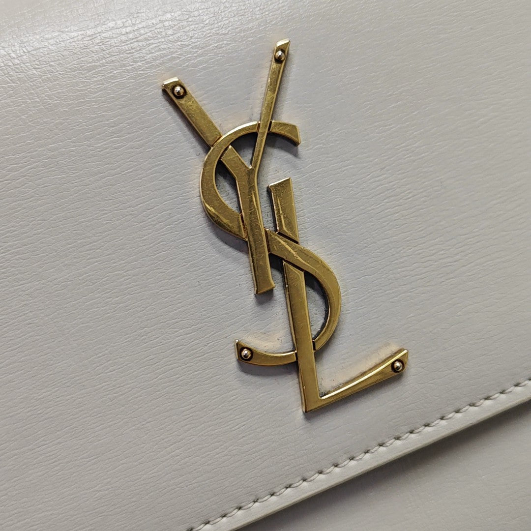 SUNSET Medium Calfskin White