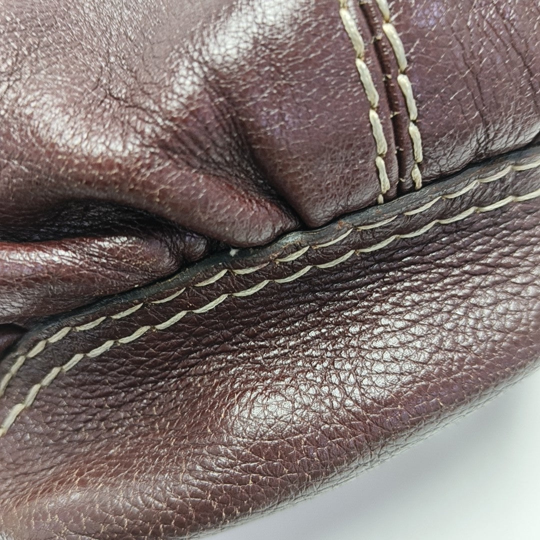 Calfskin Top Handle Bag Brown