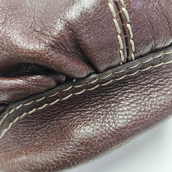 Calfskin Top Handle Bag Brown