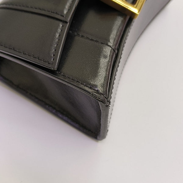 Minibolso de piel de becerro Hourglass negro