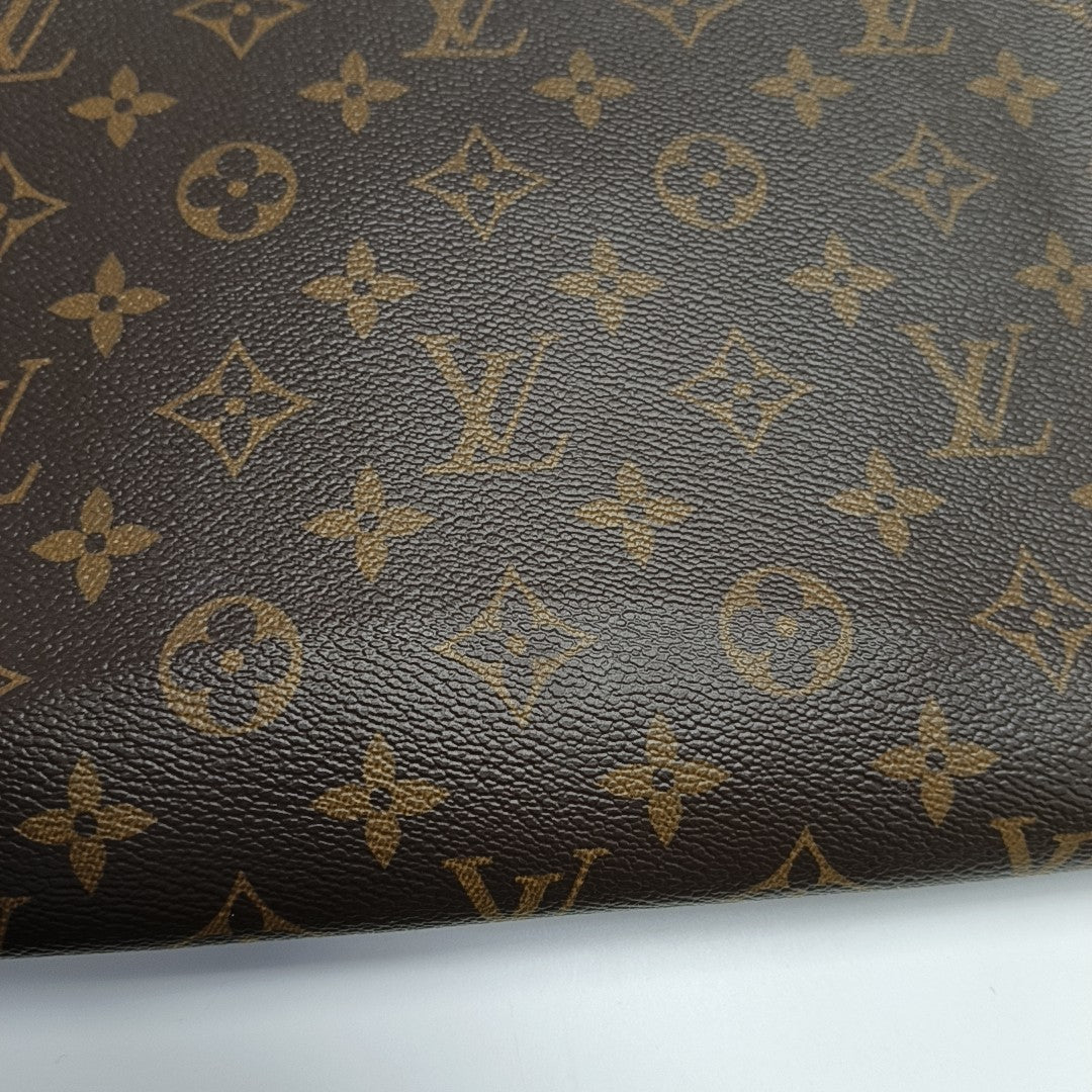 S LOCK Monogram Coated Canvas Brown