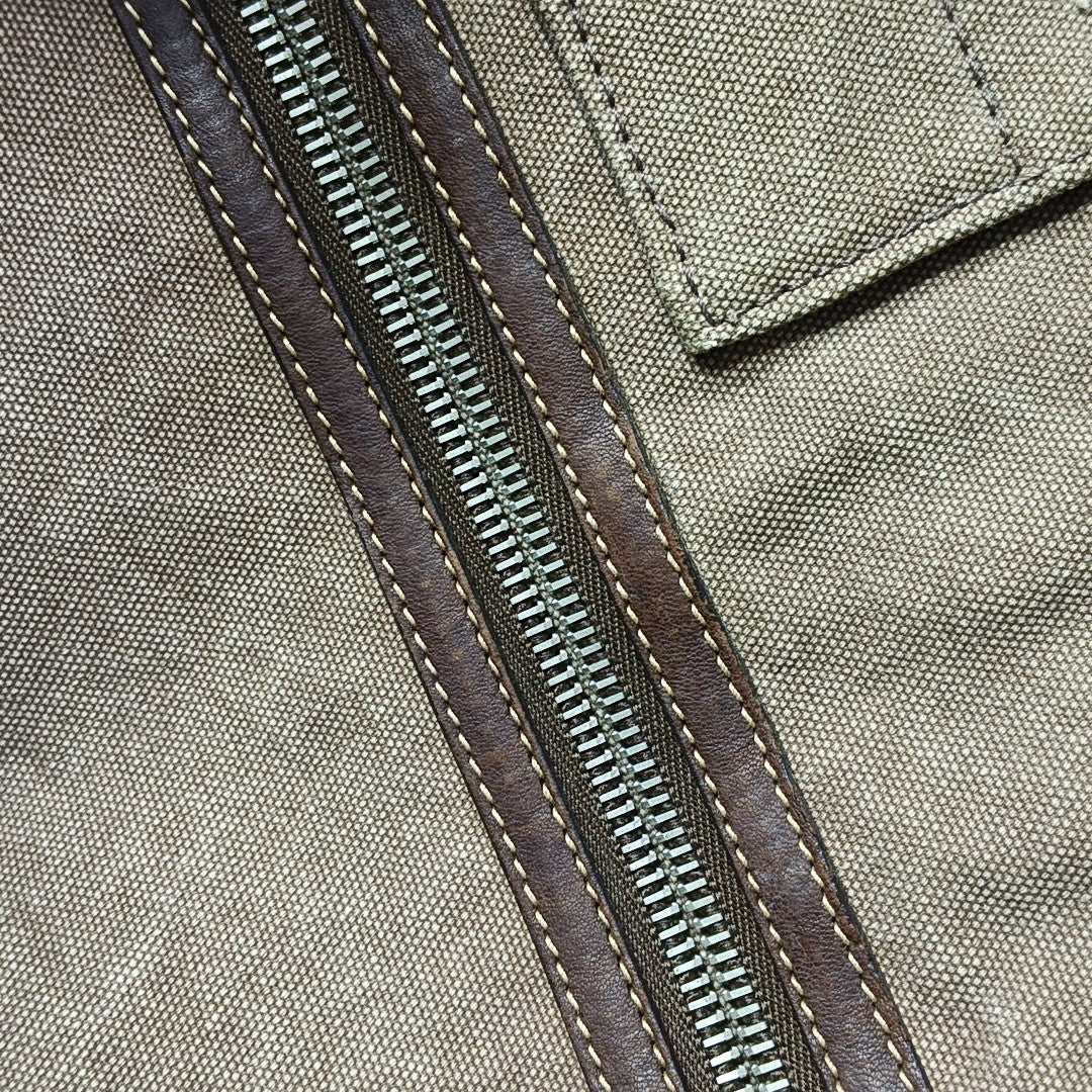 Quilted Canvas Tote Bag Brown