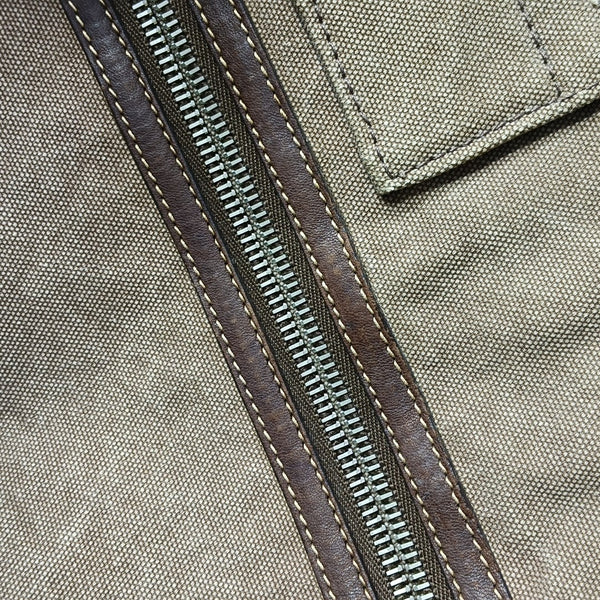 Quilted Canvas Tote Bag Brown