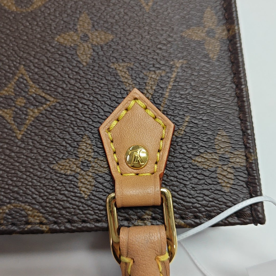 SAC PLAT Mini Monogram Coated Canvas Brown