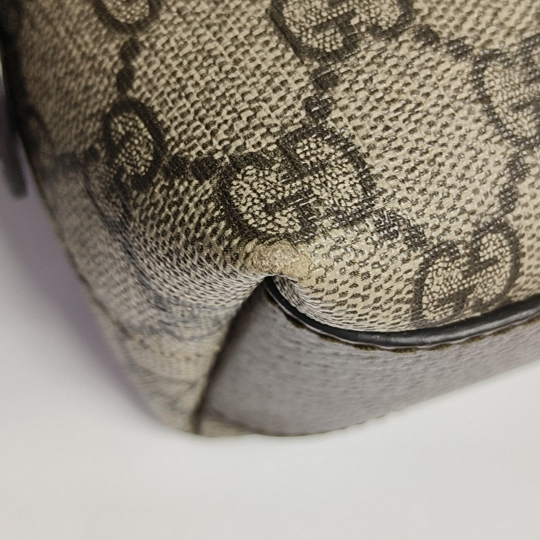 Ophidia Small Monogram Coated Canvas Beige