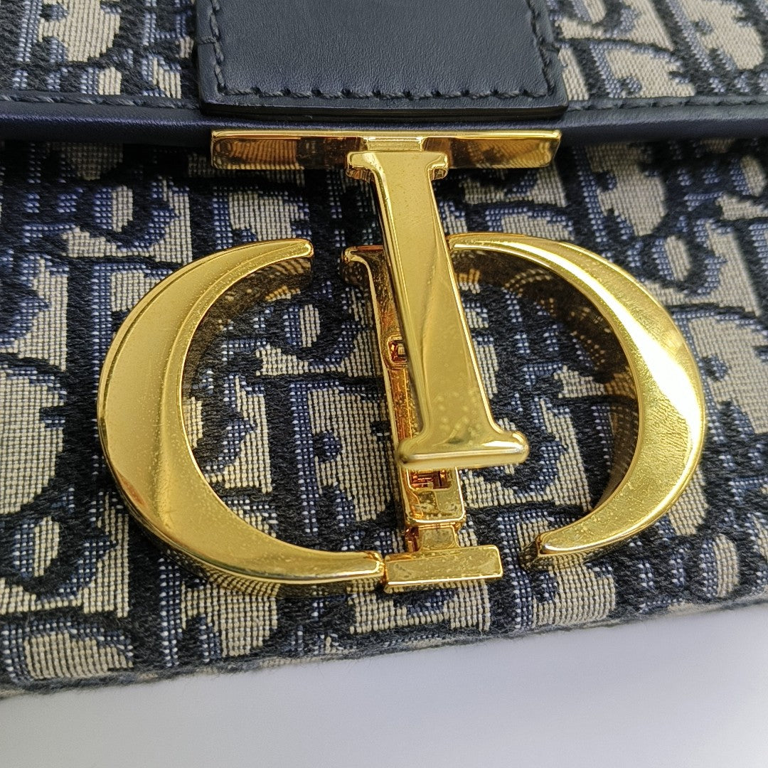 30 Montaigne Mini Oblique Canvas Blue