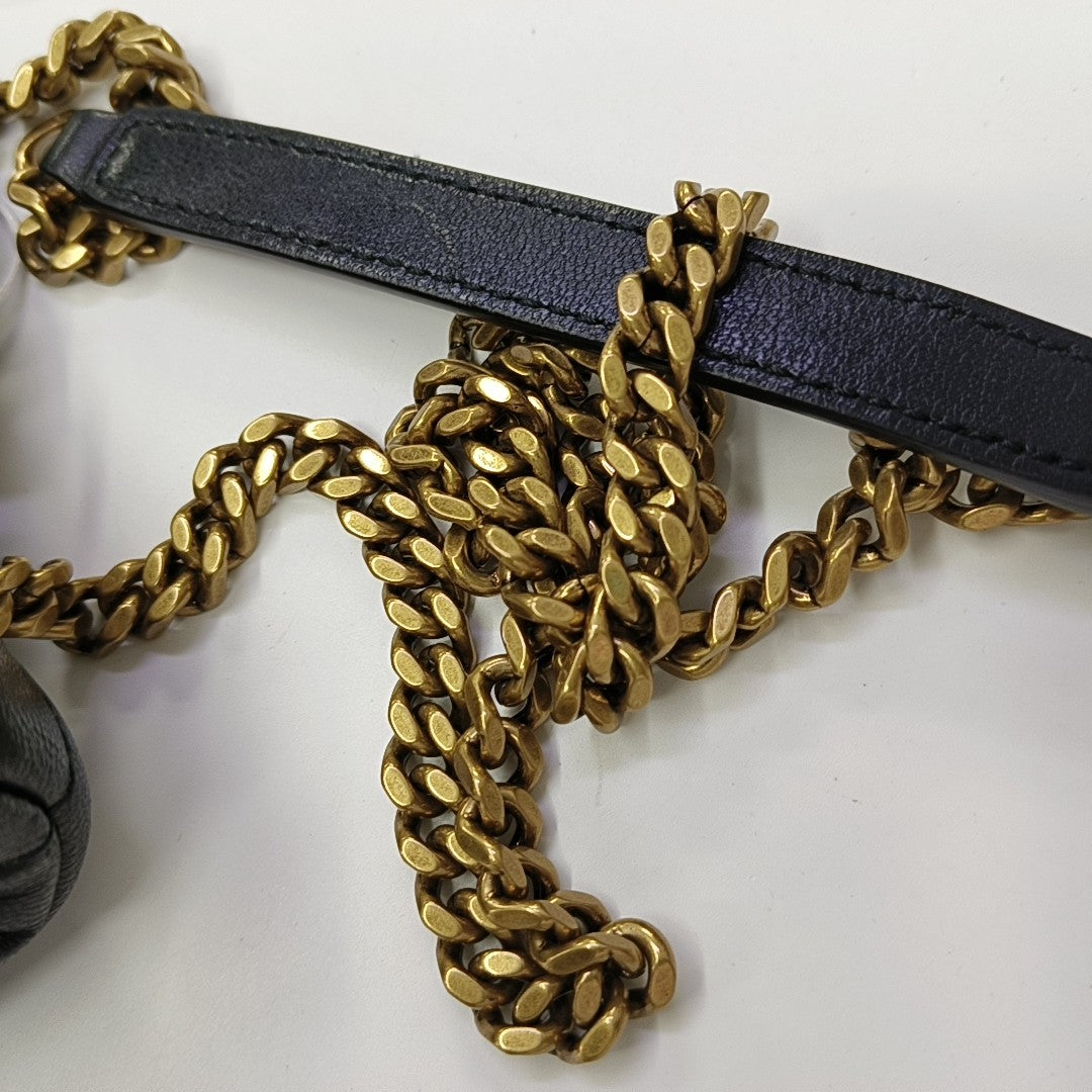 PUFFER Mini Chevron Lambskin Black