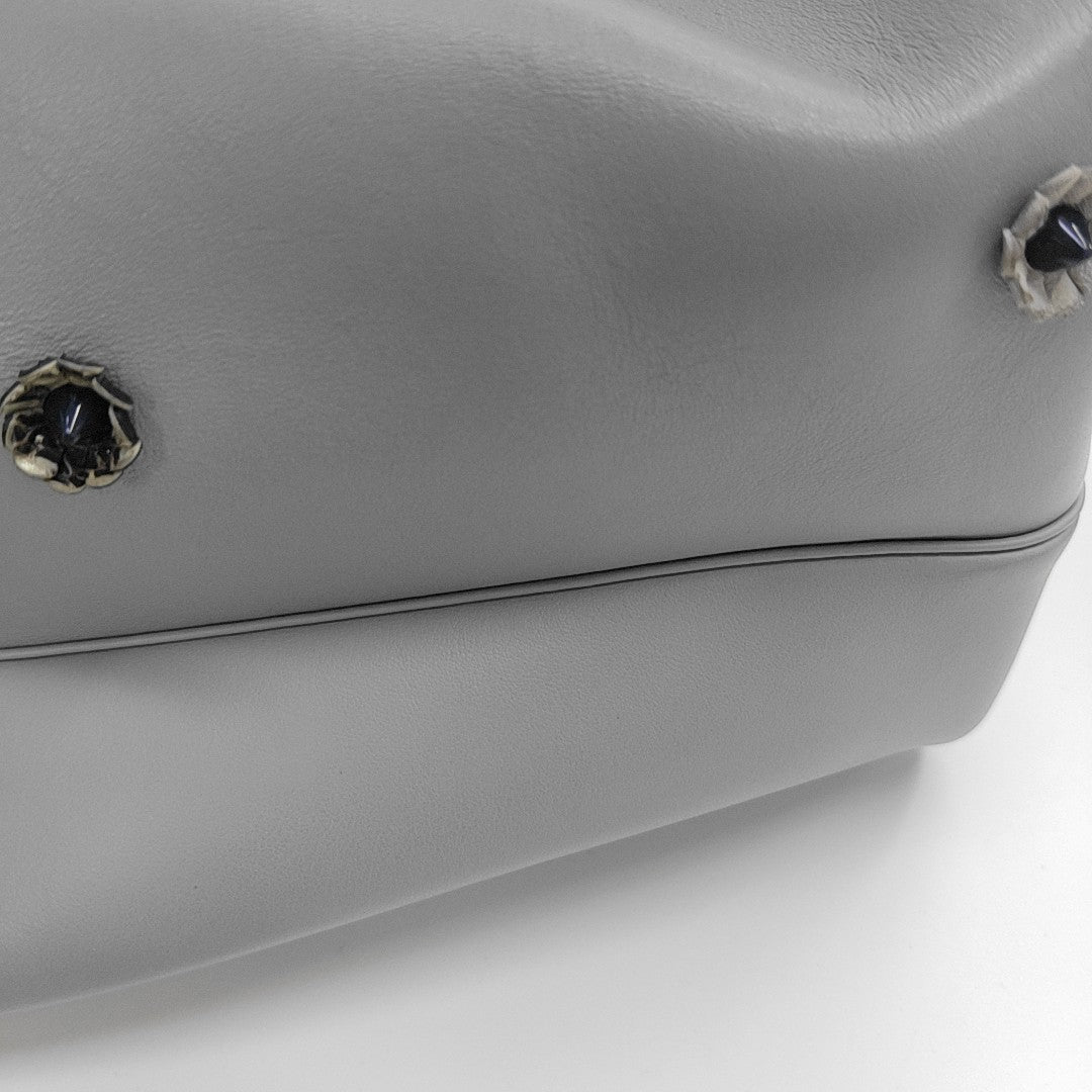 Leather Tote Bag Blue