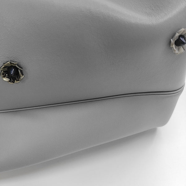 Leather Tote Bag Blue