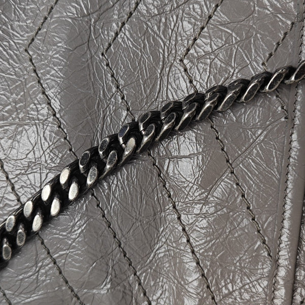 NIKI Medium Chevron Calfskin Gray