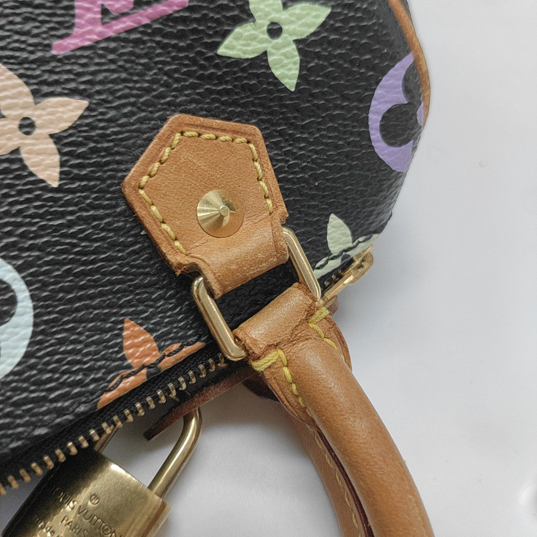 LV × TM SPEEDY Nano Lona Monogram Revestida Negra