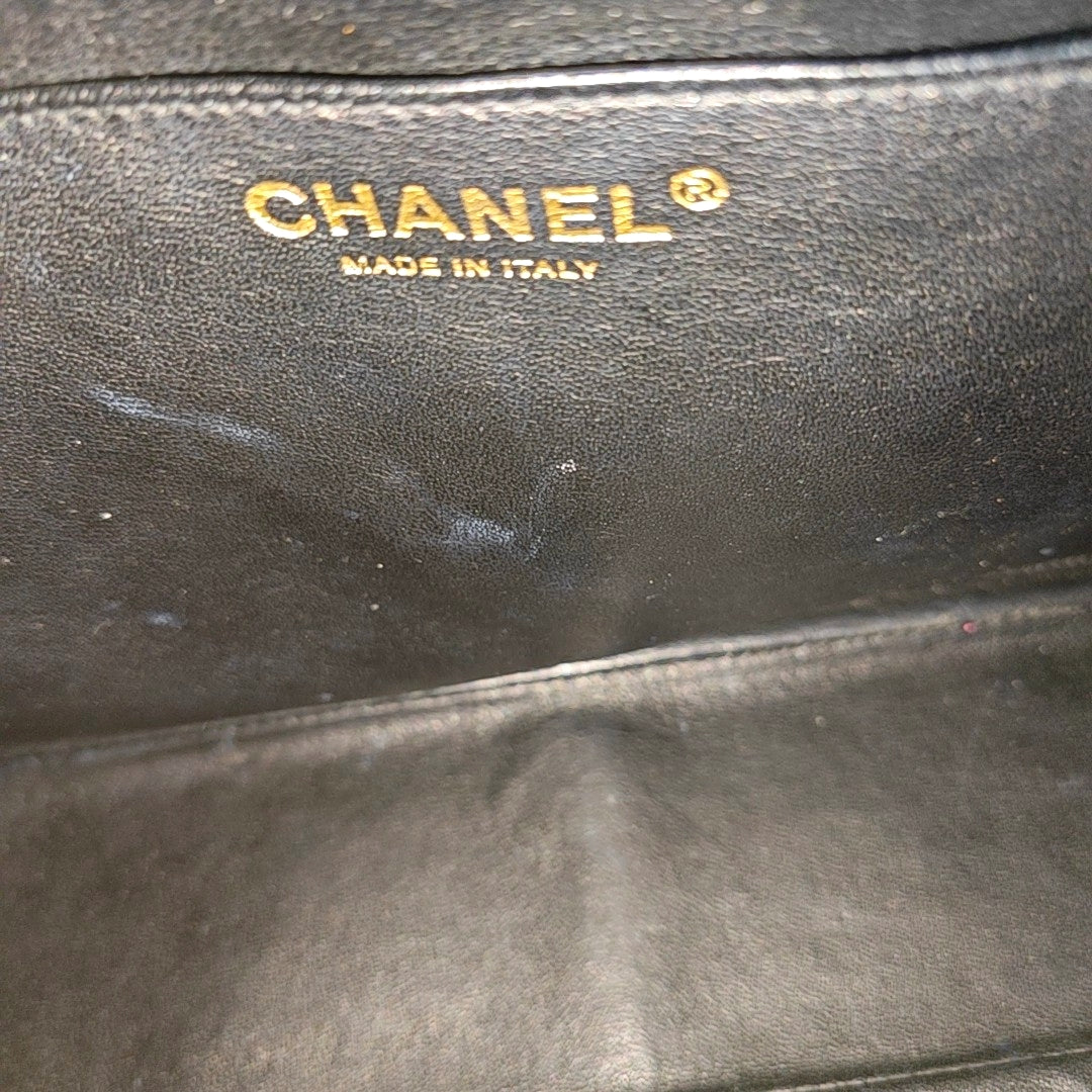 Large Quilted Grained Calfskin Black