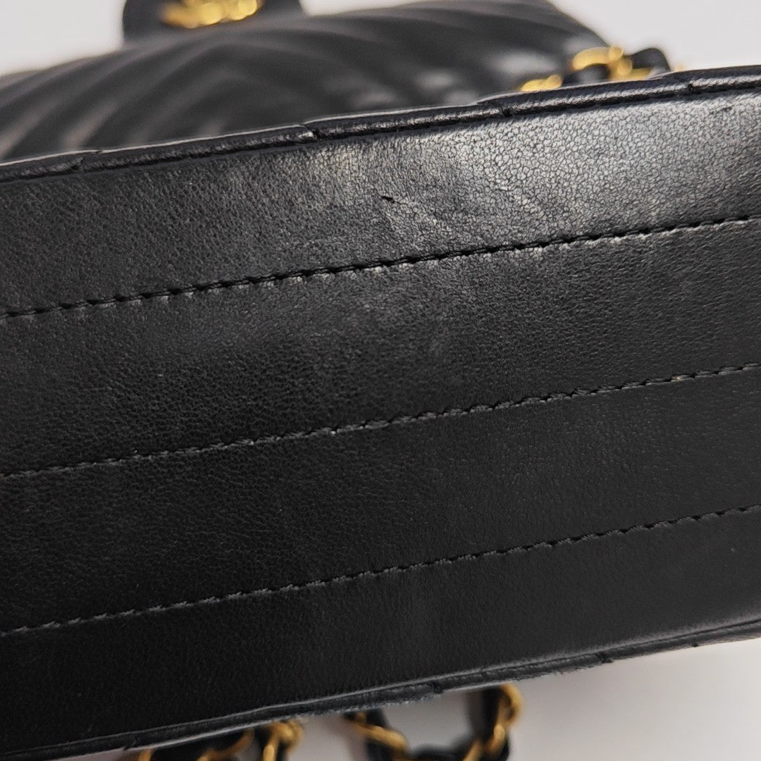CLASSIC FLAP Mini Chevron Lambskin Black