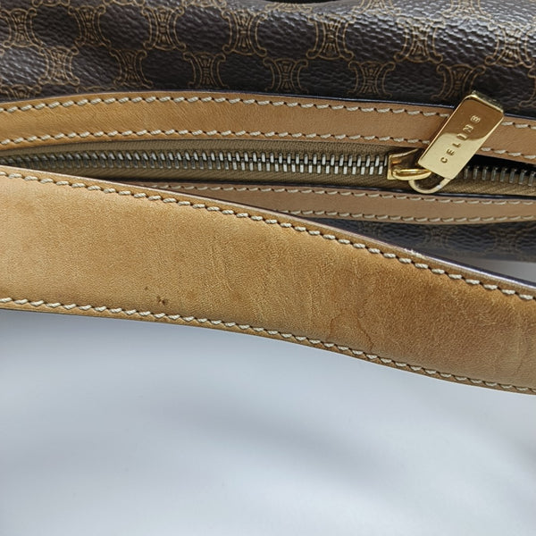 Coated Canvas Shoulder Bag Brown