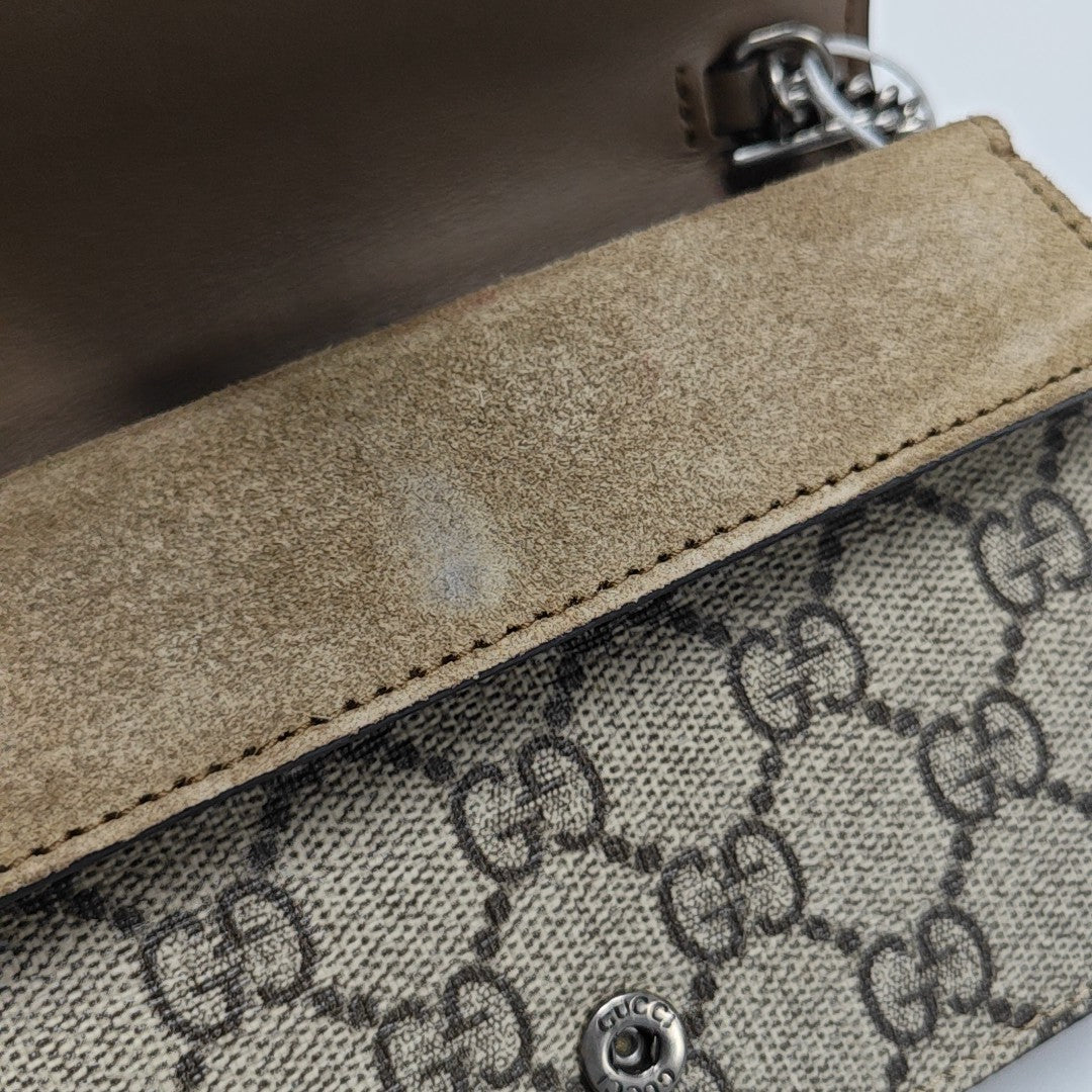 Dionysus Super Mini Monogram Coated Canvas Beige