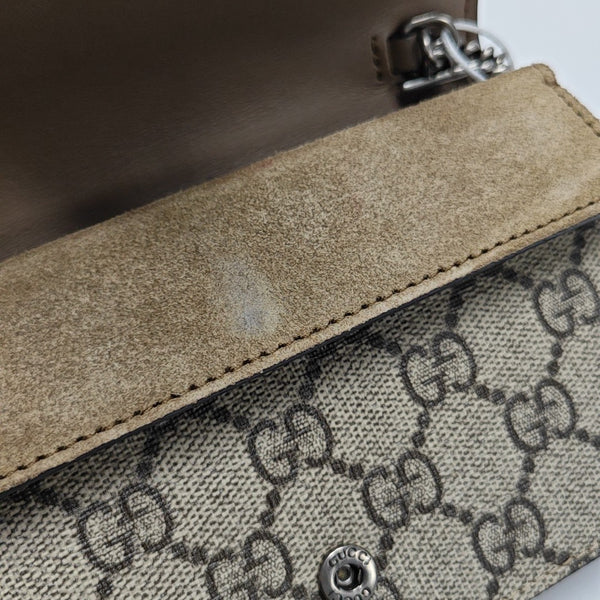 Dionysus Super Mini Monogram Coated Canvas Beige