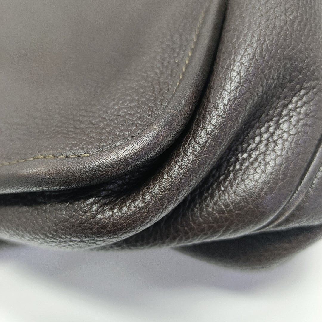 Calfskin Shoulder Bag Brown