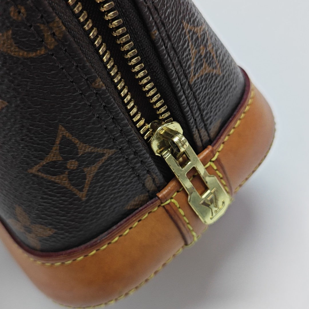 ALMA BB Monogram Coated Canvas Brown