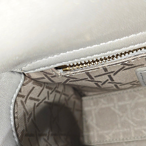 Lady Dior Mini Cannage Lambskin Gray