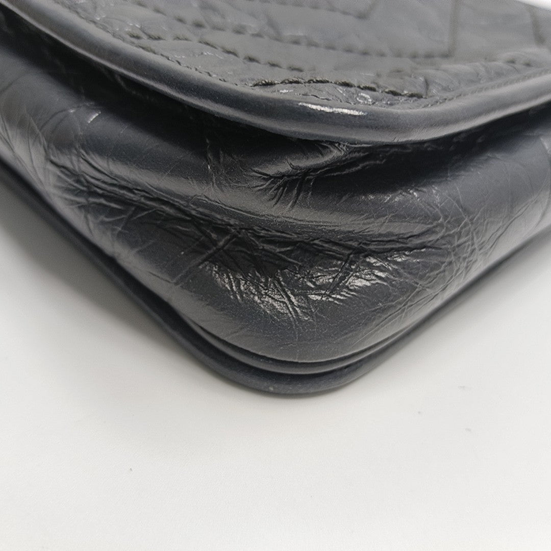 NIKI Mini Chevron Calfskin Gray