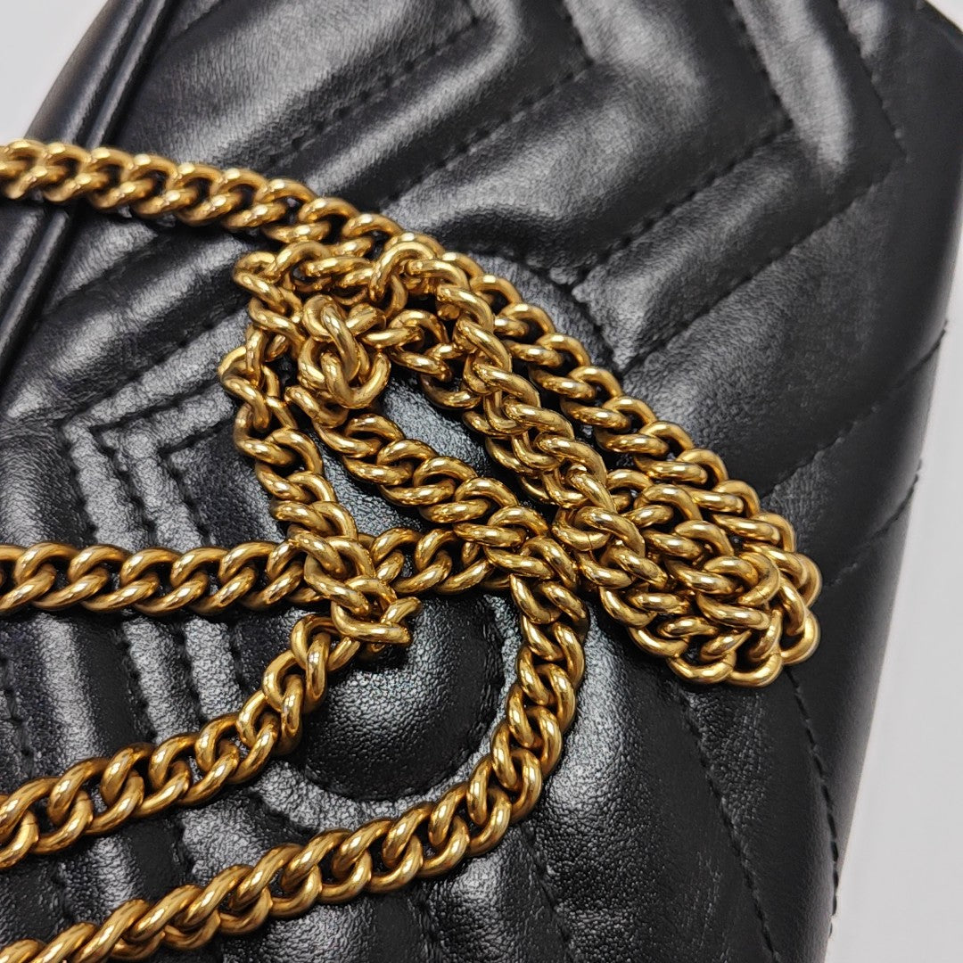 GG Marmont Mini Quilted Calfskin Black