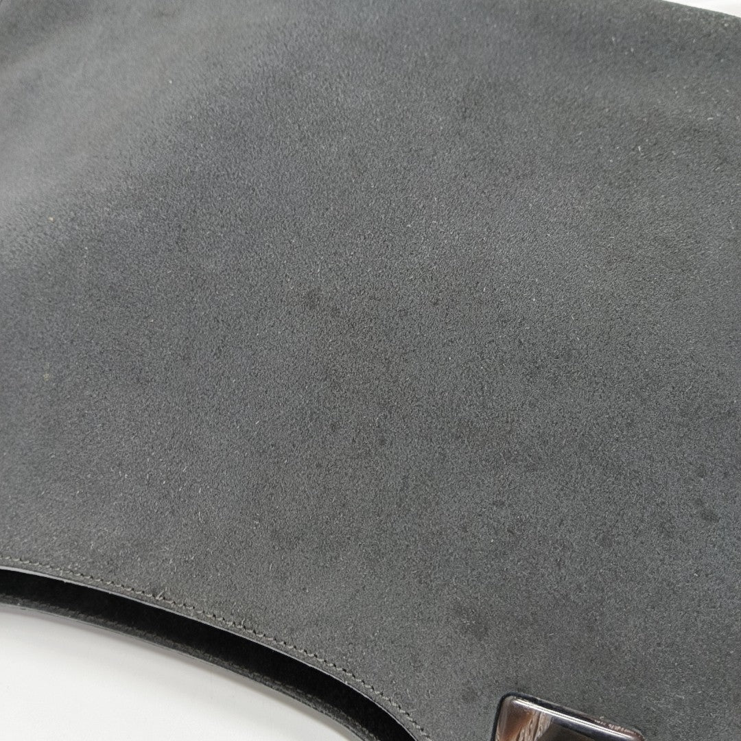 Suede Top Handle Bag Gray